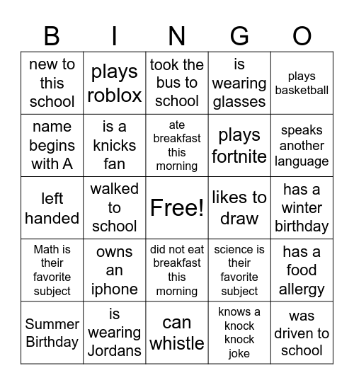 Excel Teachers Bingo Card