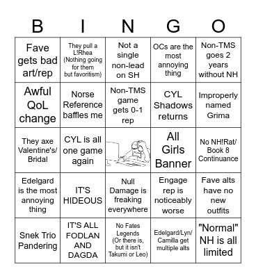 FEH 2027 (Bad Things) Bingo Card