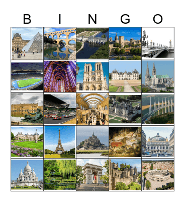 MONUMENTS DE FRANCE Bingo Card
