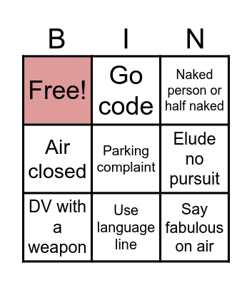 911 Bingo Card
