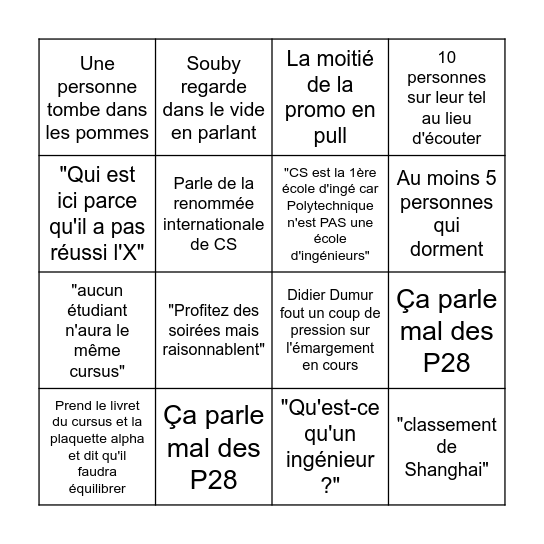 Bingo de rentrée 💙 Bingo Card