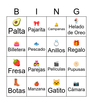 Testing Wedding Bingo Card