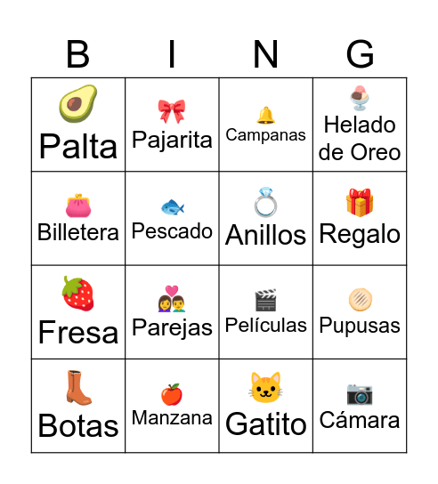 Testing Wedding Bingo Card
