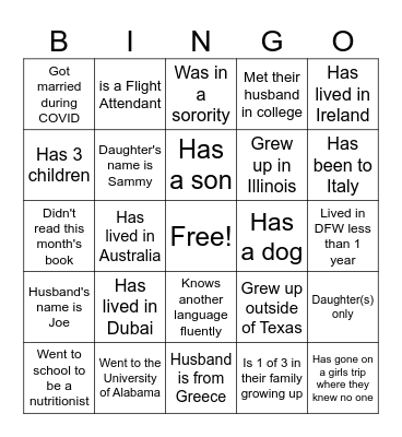 Read Between The Wines Bingo Card