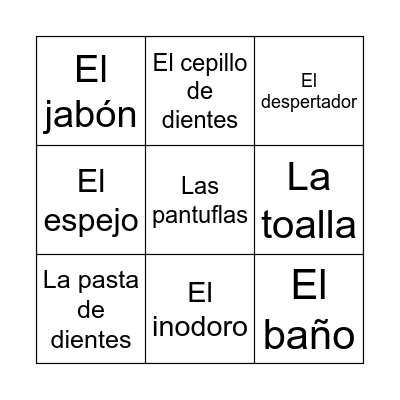 La rutina diaria Bingo Card