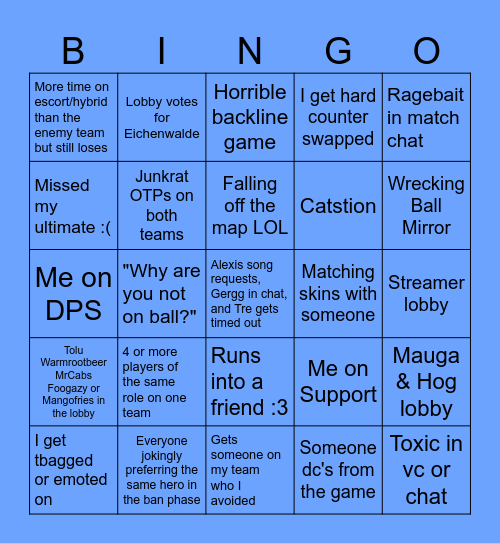 TapNoCap's 6v6 Bingo Card