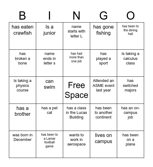 Find Someone Who... Bingo Card