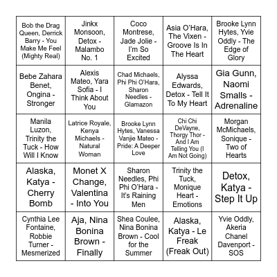 ★ Music Bingo w Bon Binary ★ Bingo Card