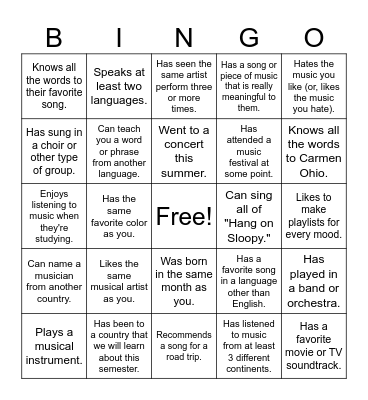 Find Someone Who... Bingo Card