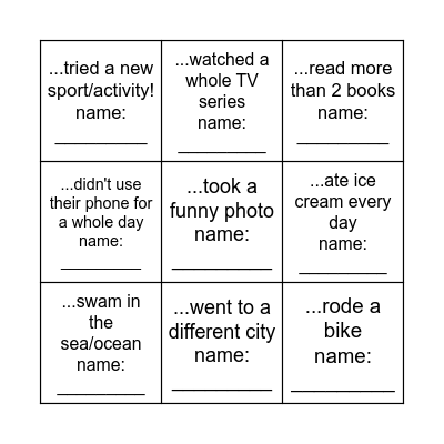 Find someone who... Bingo Card