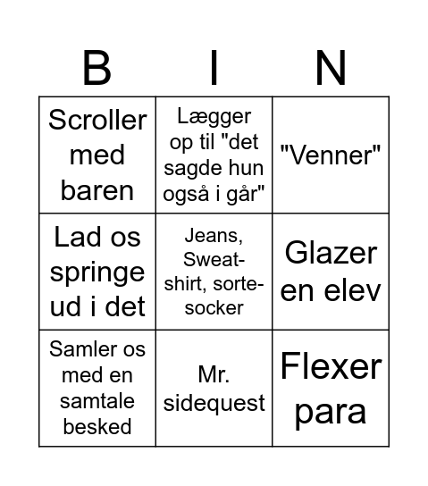 Jan the man bingo Card