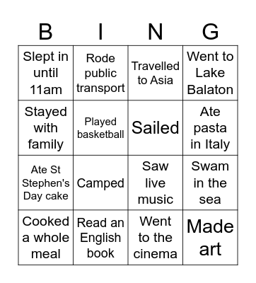 Find Someone Who: Summer Edition Bingo Card