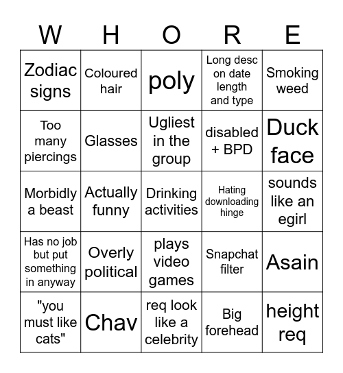 Hinge Bingo! Bingo Card