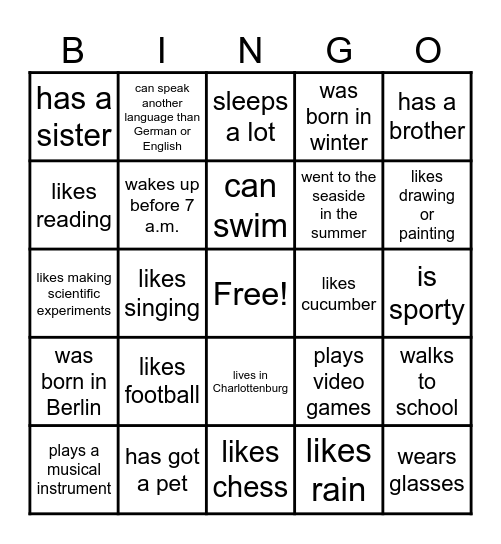 Find someone who ... Bingo Card