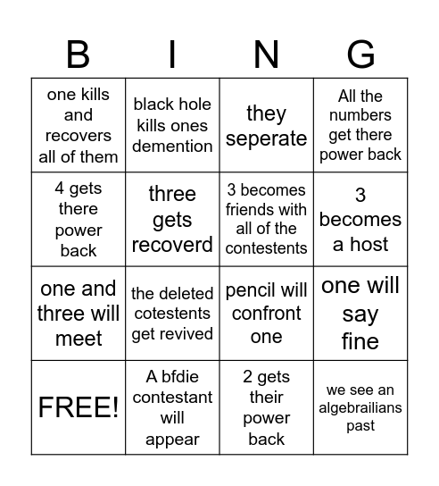 Tpot 26 Bingo Card