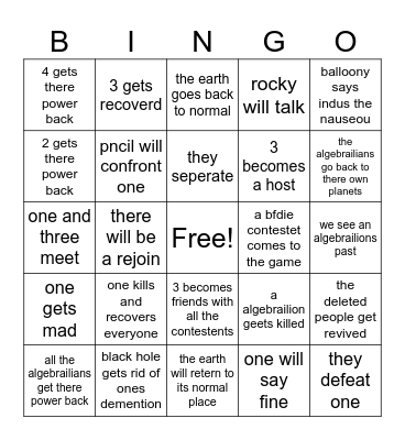 Tpot 26 Bingo Card