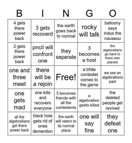 Tpot 26 Bingo Card
