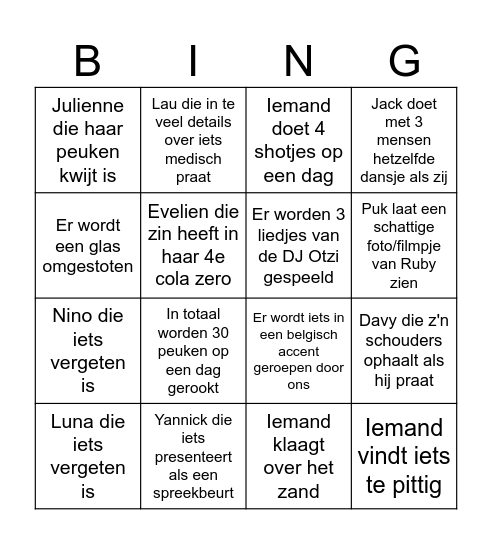 Kayleigh Bingo Card