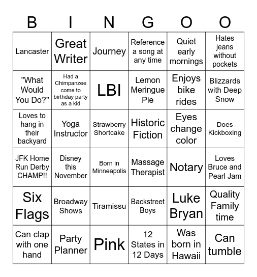 Opening Day Activity 2026 - 2027 Bingo Card