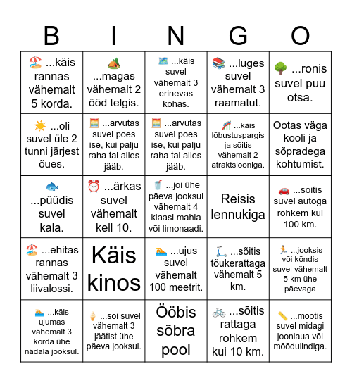SUVEVAHEAEG 2026 Bingo Card