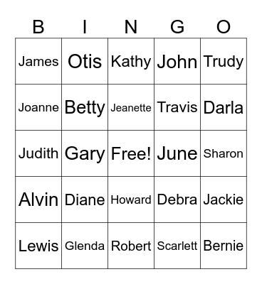 Haines Family Bingo Card