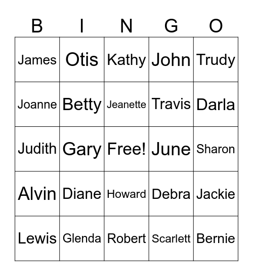 Haines Family Bingo Card