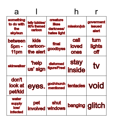 . Bingo Card