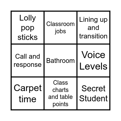 3E Bingo! Bingo Card