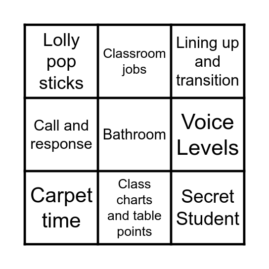 3E Bingo! Bingo Card