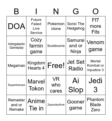 State of Play Sept 26 Bingo Card