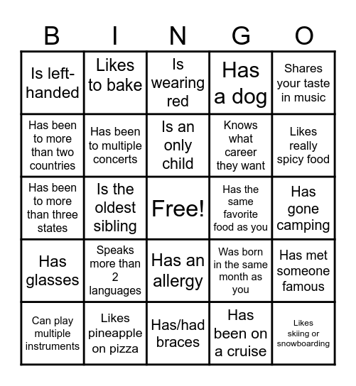 Icebreaker Bingo: Find Someone Who Bingo Card
