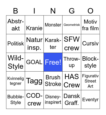 Foto Bingo (Street Art/Graffiti) Bingo Card