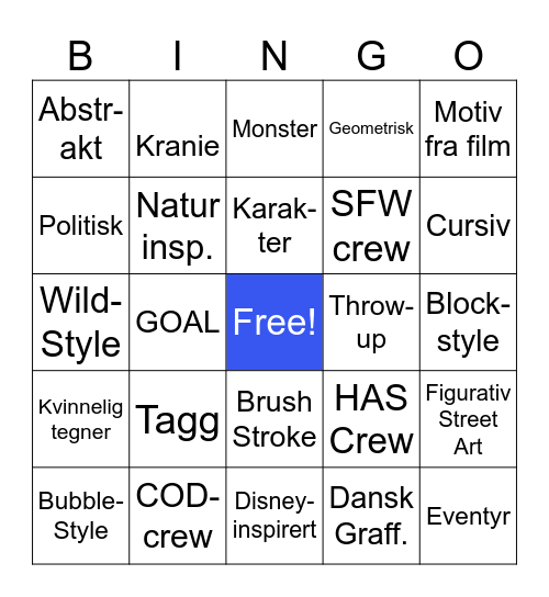 Foto Bingo (Street Art/Graffiti) Bingo Card