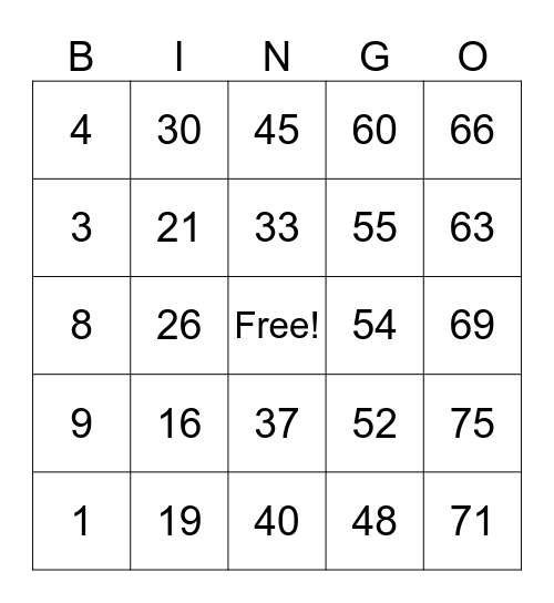 Bingo Card