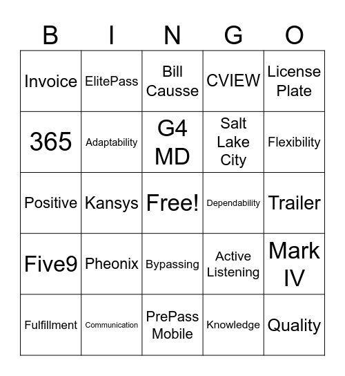 PrePass: Customer Service Appreciation! Bingo Card
