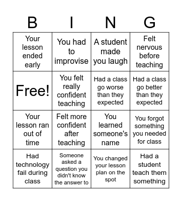 LAS 399 Week 2 Bingo Card