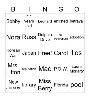 Sunlight Finds You Bingo Card