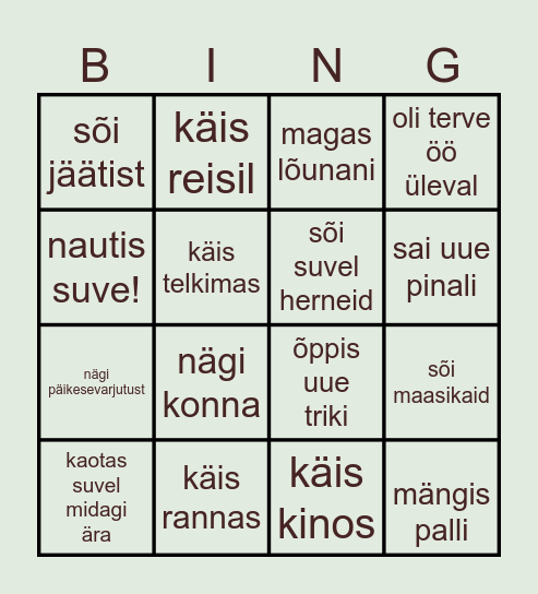 Tere, 2 c! Leia keegi kes.... Bingo Card
