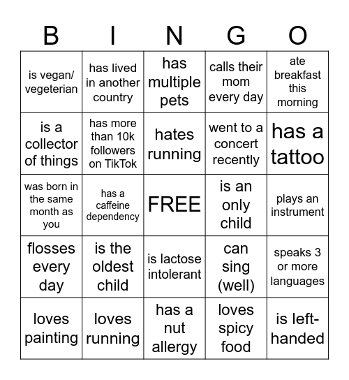 IDM Orientation F26. Find someone who: Bingo Card