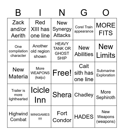 State of Play Revelation Bingo Card