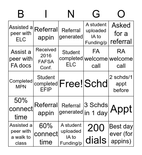 Tribe Bingo Card