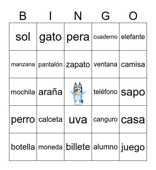 PALABRAS DE NUESTRO DIA Bingo Card