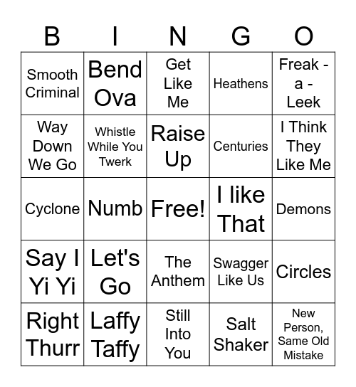 Crunk & Alt Bingo Card