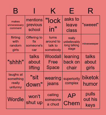 Aiden Woodall Bingo Card Bingo Card
