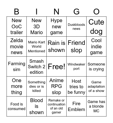 Switch Direct Bingo Card