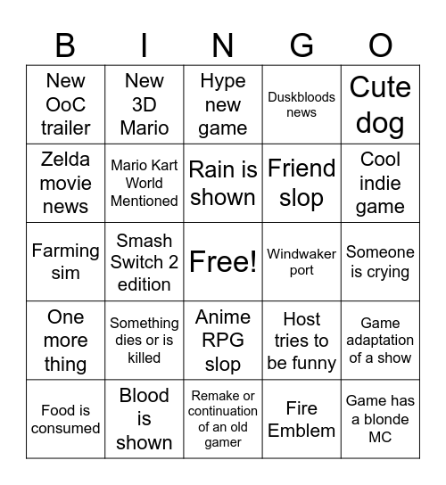 Switch Direct Bingo Card
