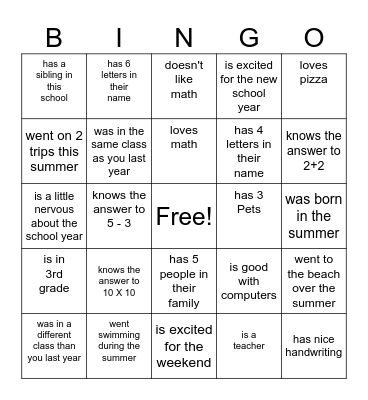 Find someone who... Bingo Card