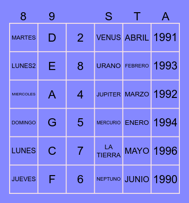 MULTIBINGO Card