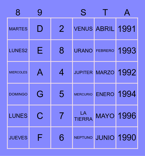 MULTIBINGO Card
