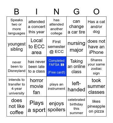 TRIO Bingo Card